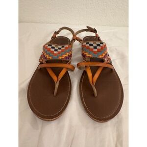 Mossimo Aztec Embroidered Thong Slingback Sandal Women Size‎ 7.5
